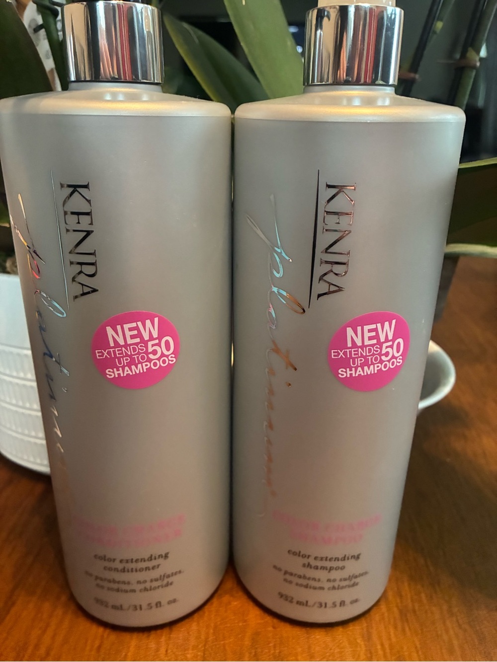 New Kenra Color Charge Shampoo & Conditioner Set liters with pumps. Color enhanc